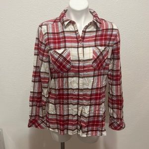 Croft & Barrow Flannel Button Down Shirt Sz M